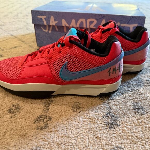 NIB Nike JA 1 Fuel Ember Glow/ Blue Low Top Running Sneakers DR8785-800 Size 9 - Picture 5 of 11